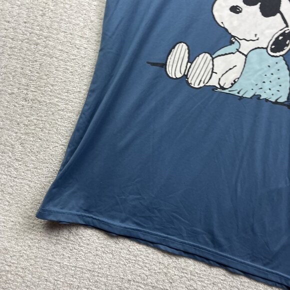 Peanuts Snoopy "Chillin" Graphic Sports Performance Gym T-Shirt Blue Men Sz M - Picture 5 of 16